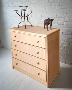 Italian Vintage Bamboo & Rattan Chest of Drawers