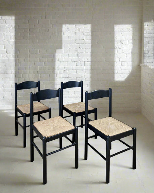 Mid Century Ebonised Dining Chairs (x4)