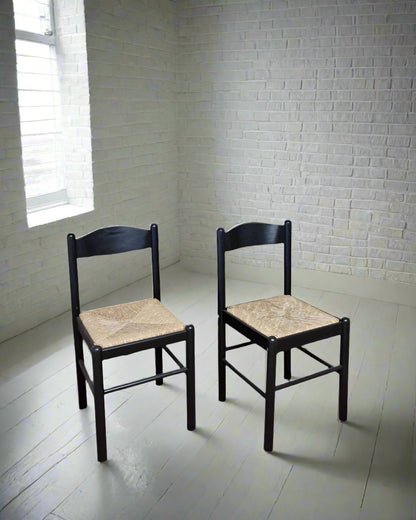 Mid Century Ebonised Dining Chairs (x4)