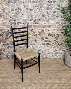 Mid Century Ebonised Ladder Back Dining Chairs (x4)