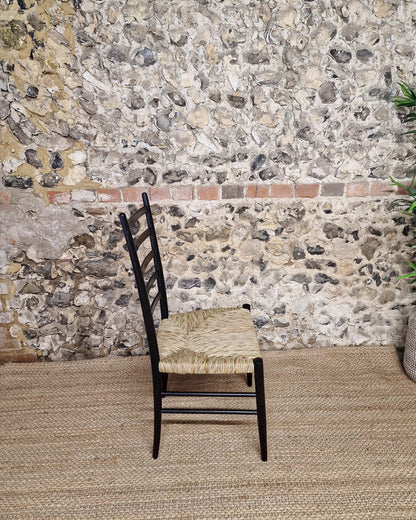 Mid Century Ebonised Ladder Back Dining Chairs (x4)