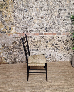 Mid Century Ebonised Ladder Back Dining Chairs (x4)