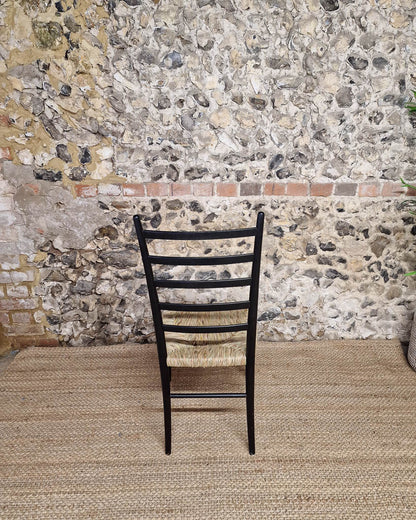 Mid Century Ebonised Ladder Back Dining Chairs (x4)