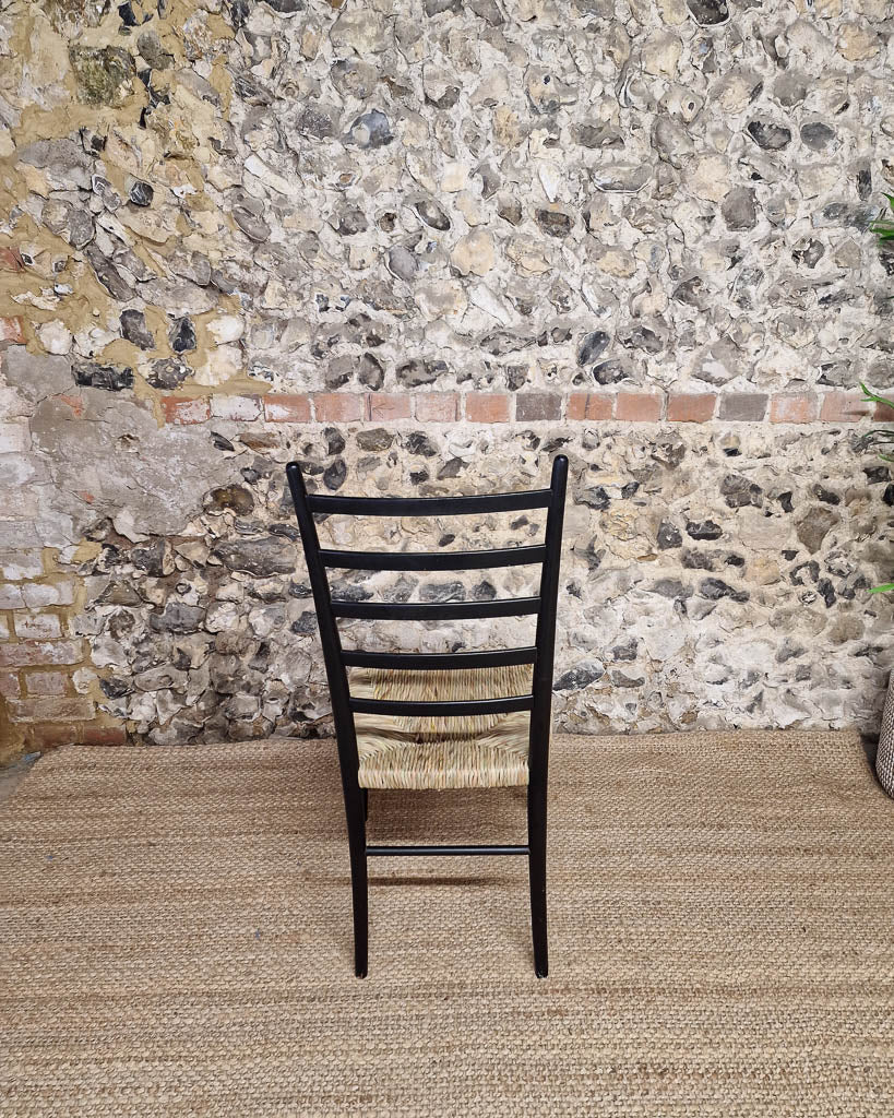 Mid Century Ebonised Ladder Back Dining Chairs (x4)