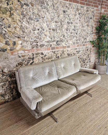 Mid Century HK Velvet Two-Seater Sofa