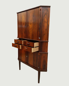 Mid Century Rosewood Corner Drinks Cabinet
