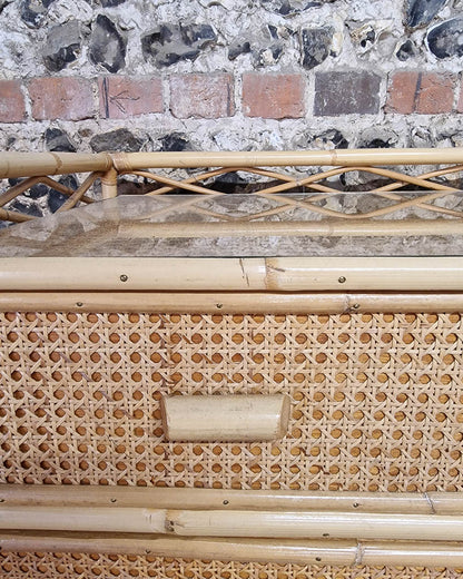 Mid Century Bamboo & Rattan Chest of Drawers