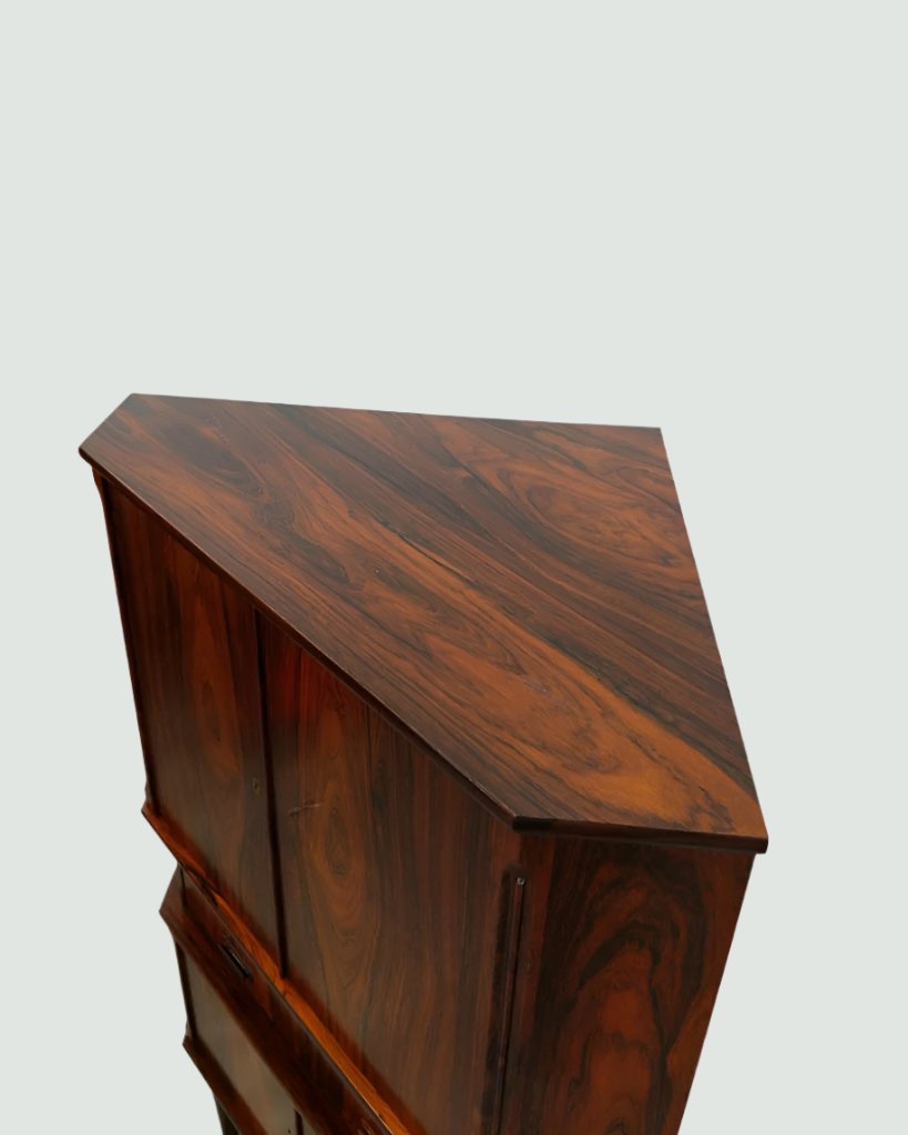 Mid Century Rosewood Corner Drinks Cabinet
