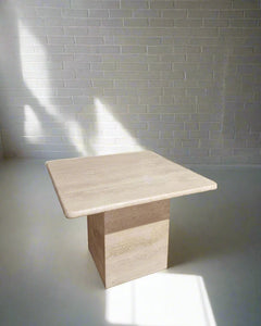 Mid Century Travertine Side Coffee Table