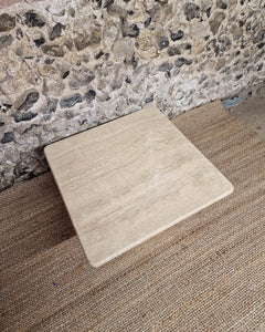 Mid Century Travertine Side Coffee Table