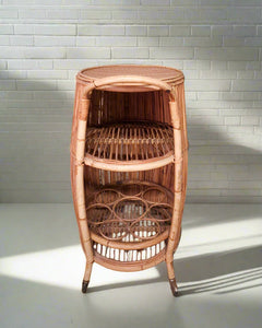 Italian Mid Century Bamboo Cocktail Bar Trolley Cart