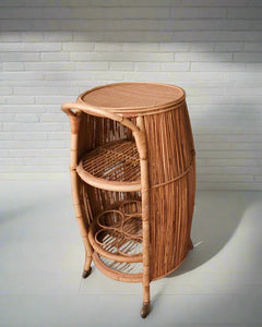Italian Mid Century Bamboo Cocktail Bar Trolley Cart