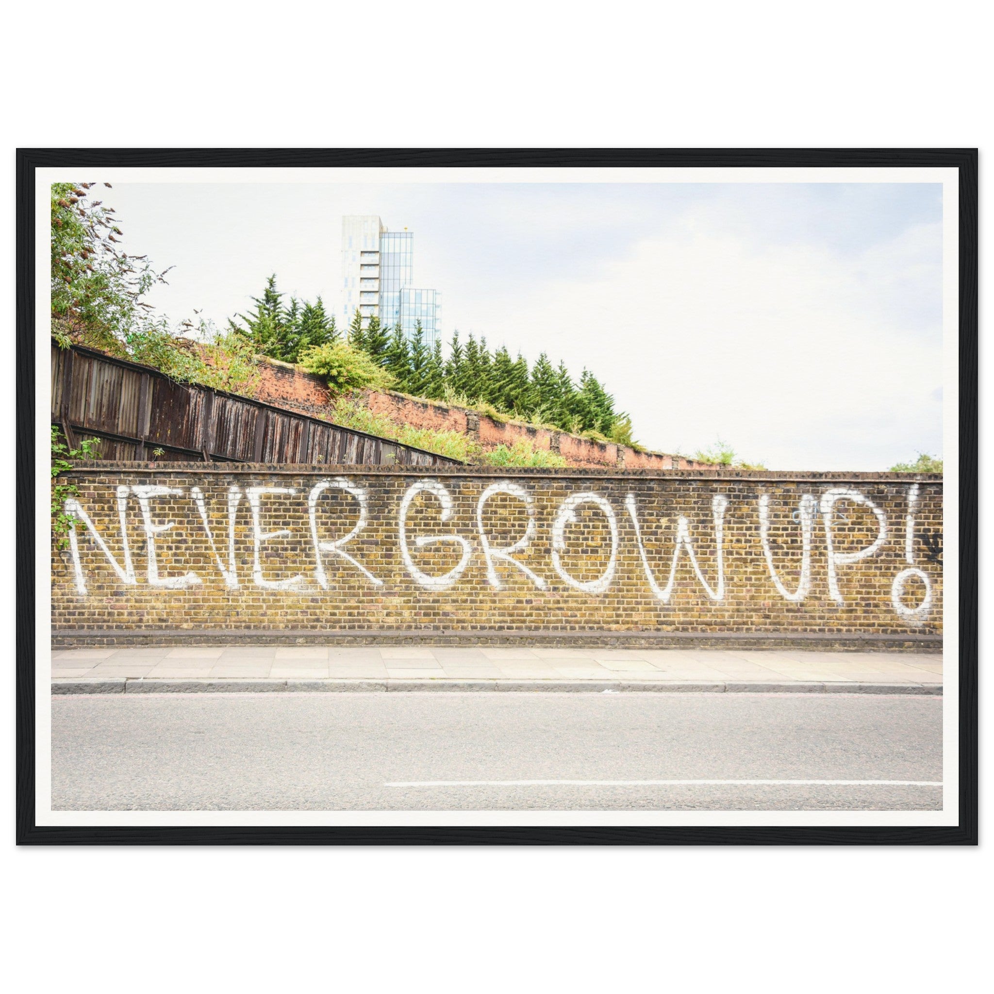 "Never Grow Up" Wooden Framed Poster