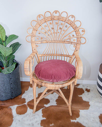 Boho Peacock Victorian Wicker Chairs