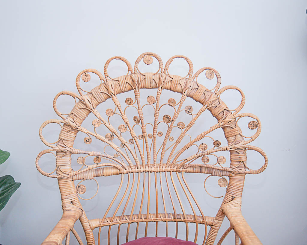 Boho Peacock Victorian Wicker Chairs
