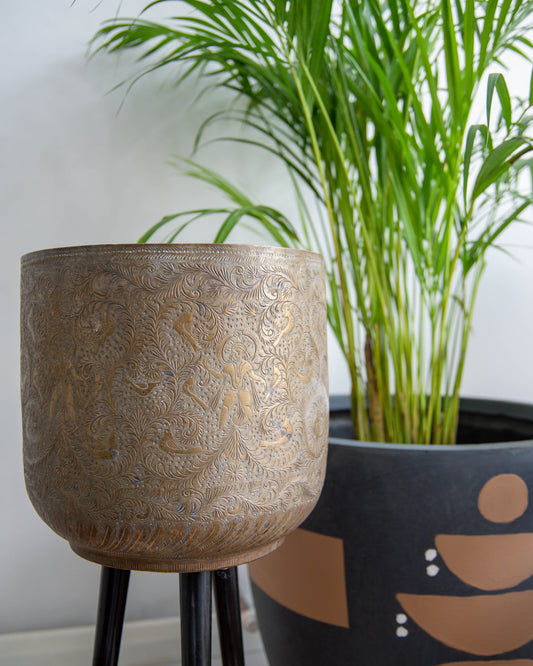 Vintage Brass Tripod Planter