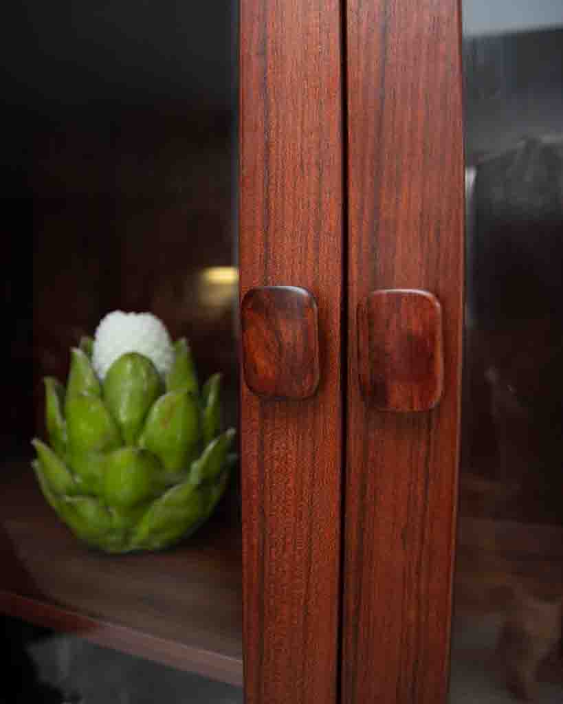 Mid Century Rosewood Cabinet (Glass doors)