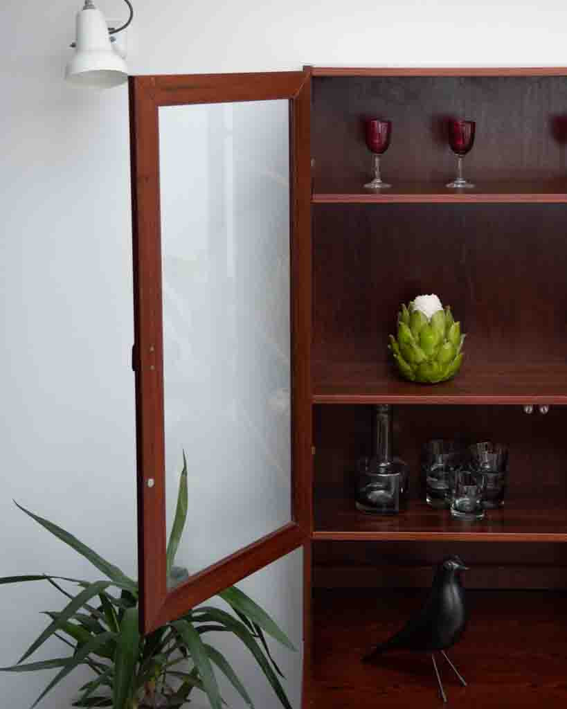 Mid Century Rosewood Cabinet (Glass doors)