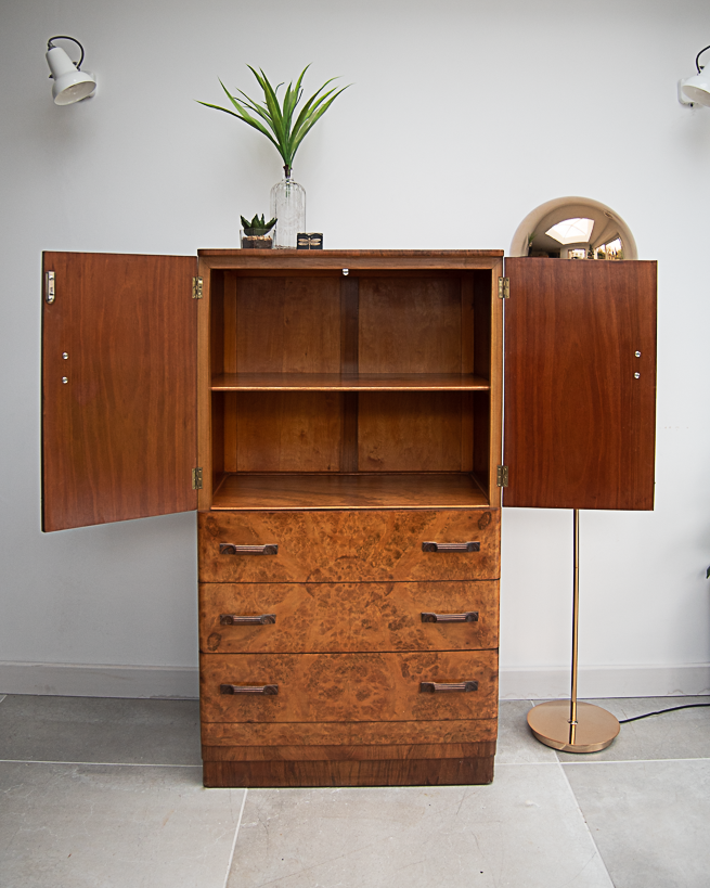 Art Deco Tallboy / Cocktail Cabinet