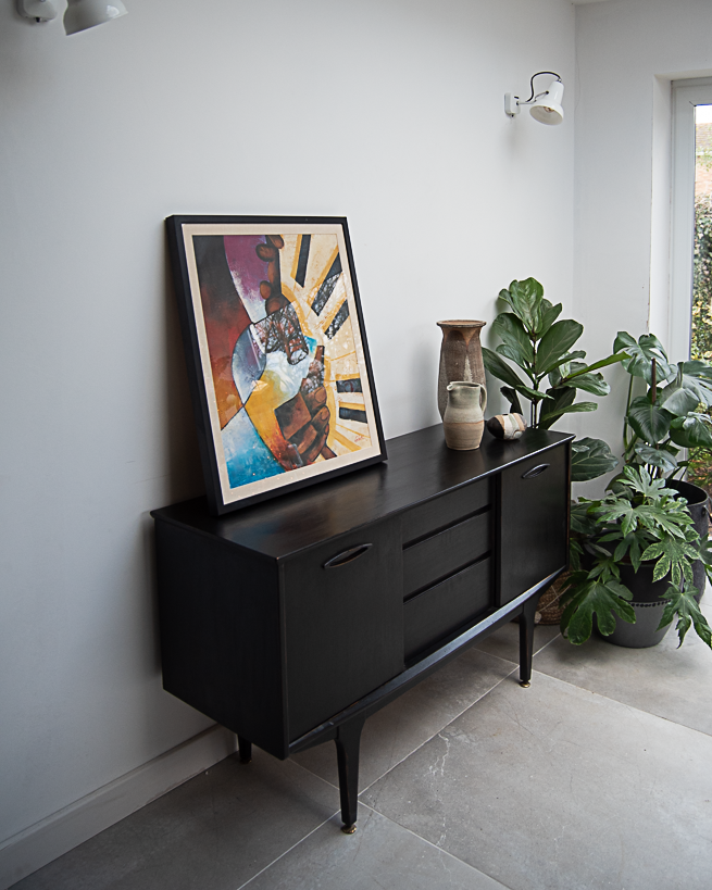 Mid Century Ebonised Sideboard
