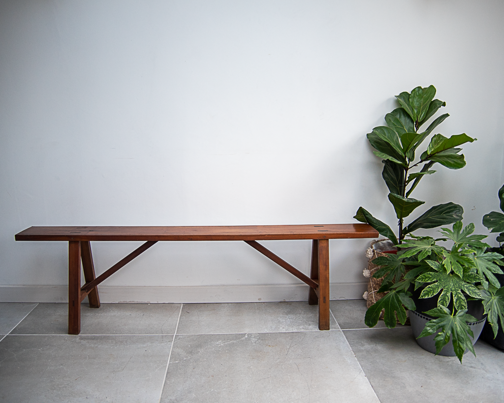 19th Century French Cherry Wood Benches (Pair)