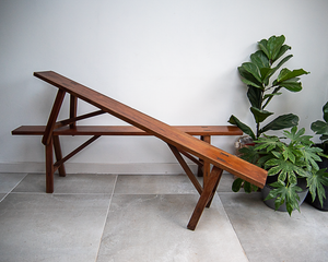 19th Century French Cherry Wood Benches (Pair)