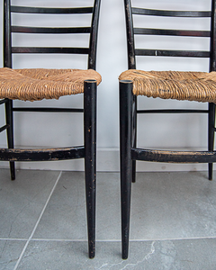 Chiavari Spinetto Style Ebonised Ladder-back Dining Chairs