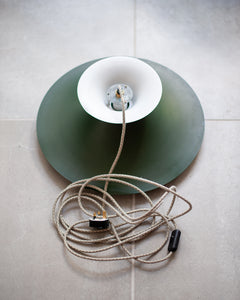 Danish Plug & Hang Pendant Light (Green)