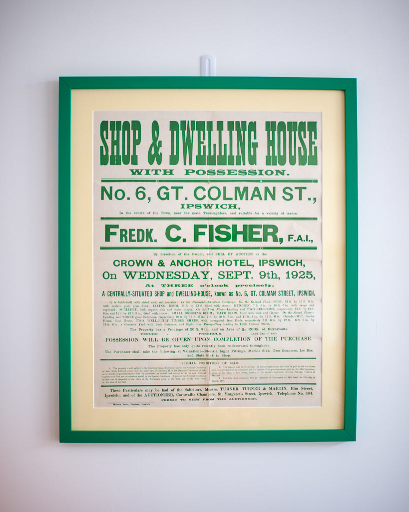 Framed Ipswich Auction Poster (Green)