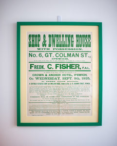 Framed Ipswich Auction Poster (Green)
