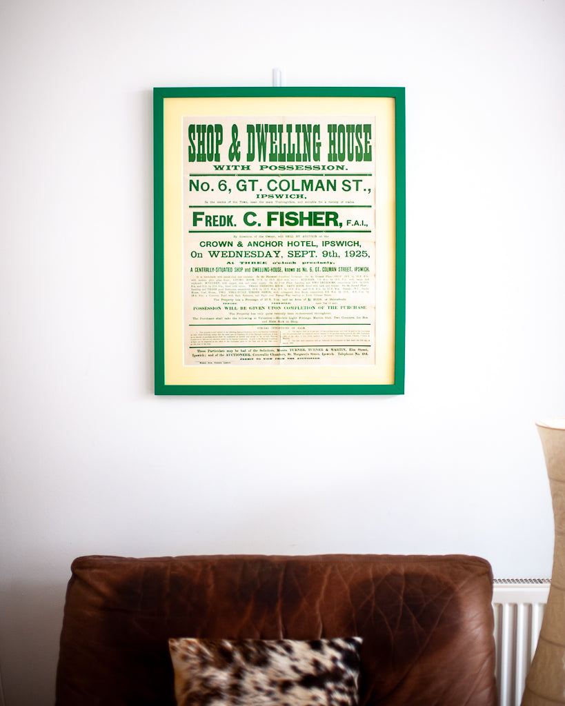 Framed Ipswich Auction Poster (Green)
