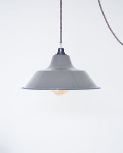 French Enamelled Hang & Plug Pendant Light