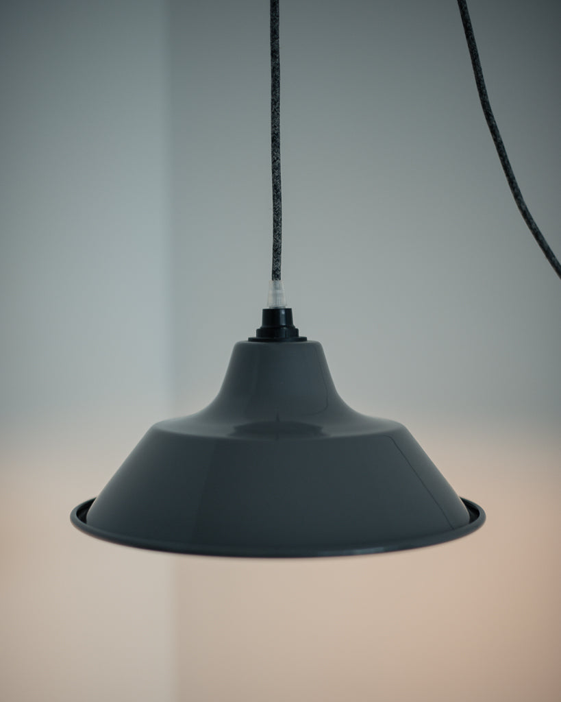 French Enamelled Hang & Plug Pendant Light