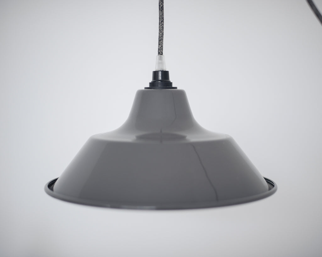 French Enamelled Hang & Plug Pendant Light