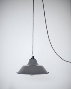 French Enamelled Hang & Plug Pendant Light