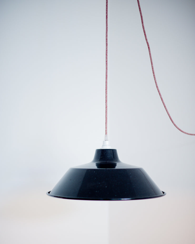French Enamelled Hang & Plug Pendant Light