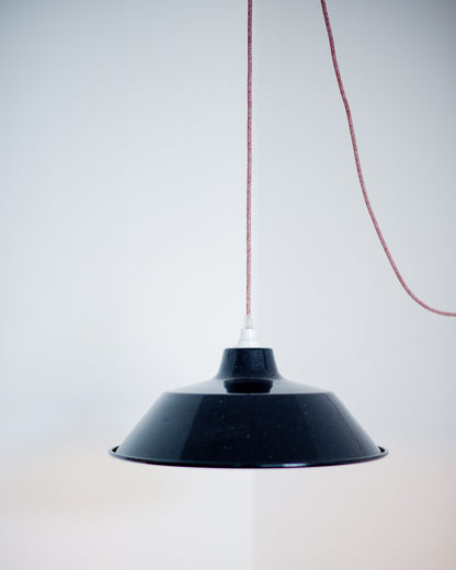 French Enamelled Hang & Plug Pendant Light
