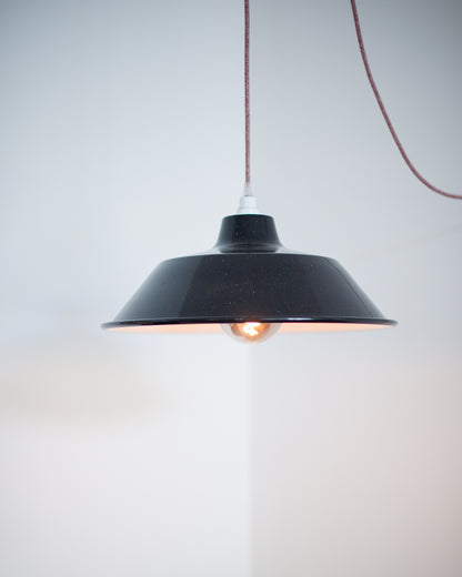 French Enamelled Hang & Plug Pendant Light