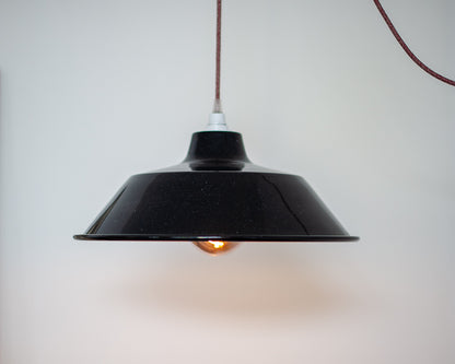 French Enamelled Hang & Plug Pendant Light