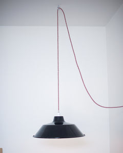 French Enamelled Hang & Plug Pendant Light