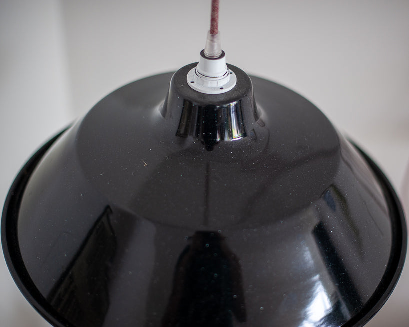 French Enamelled Hang & Plug Pendant Light