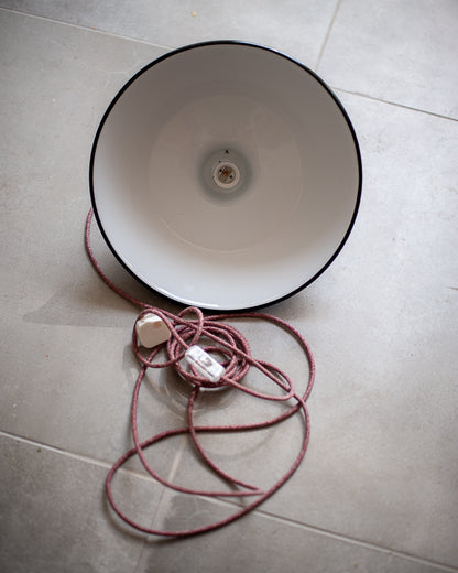 French Enamelled Hang & Plug Pendant Light