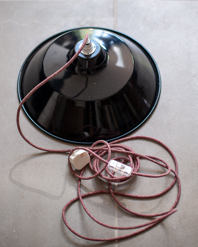 French Enamelled Hang & Plug Pendant Light
