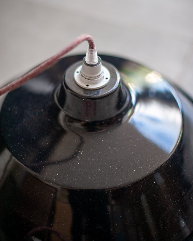 French Enamelled Hang & Plug Pendant Light