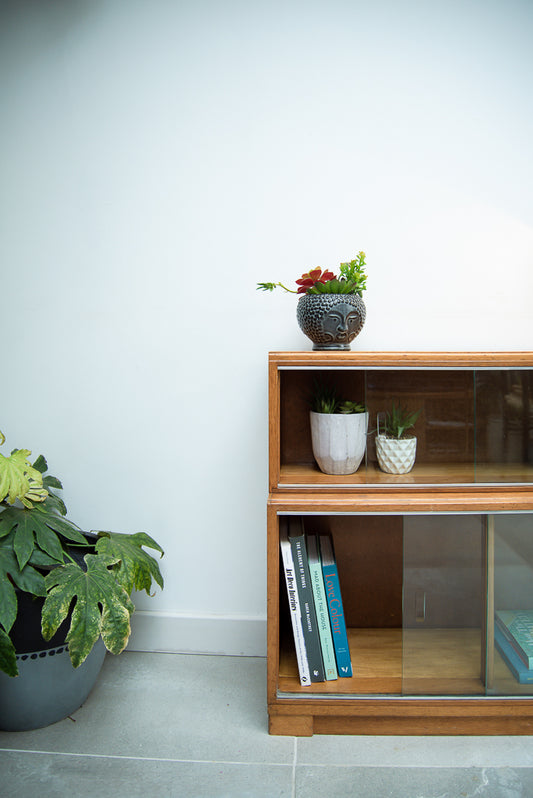 Minty Oak Stacking Bookcase (Glass Doors)