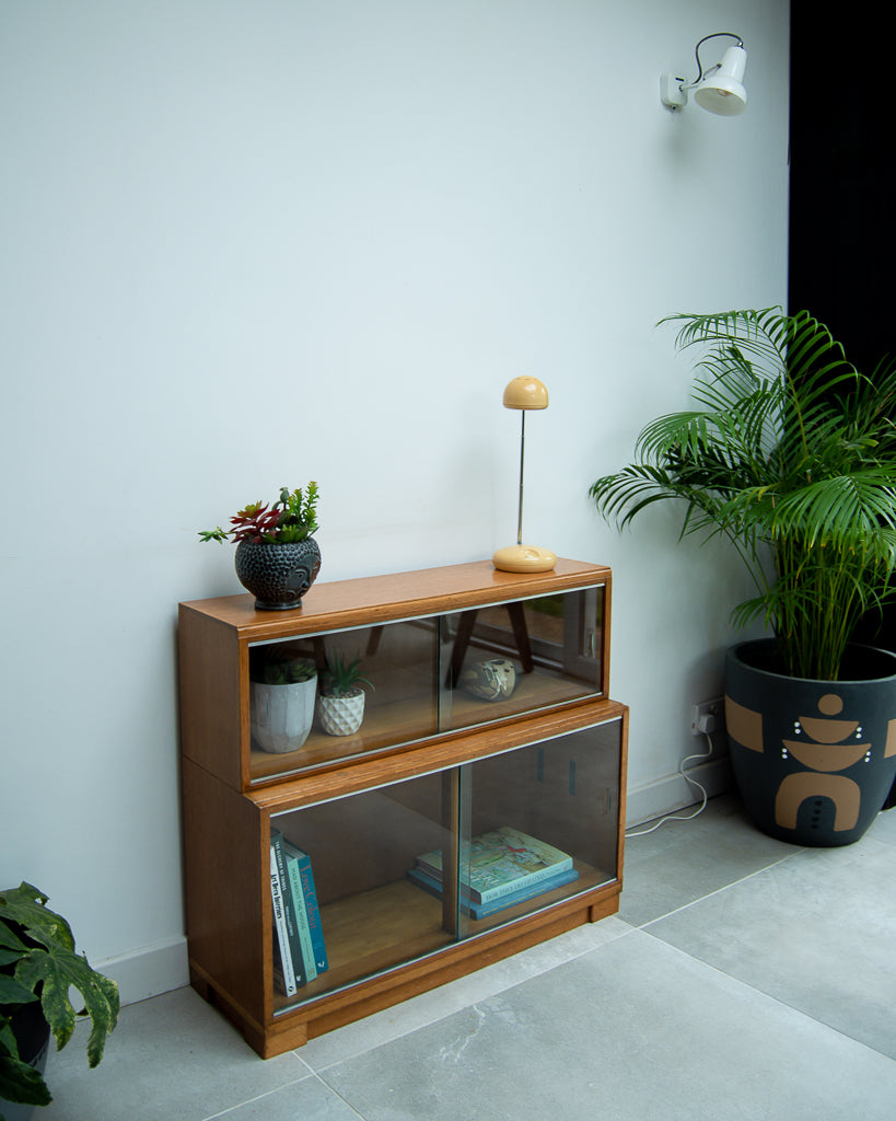 Minty Oak Stacking Bookcase (Glass Doors)