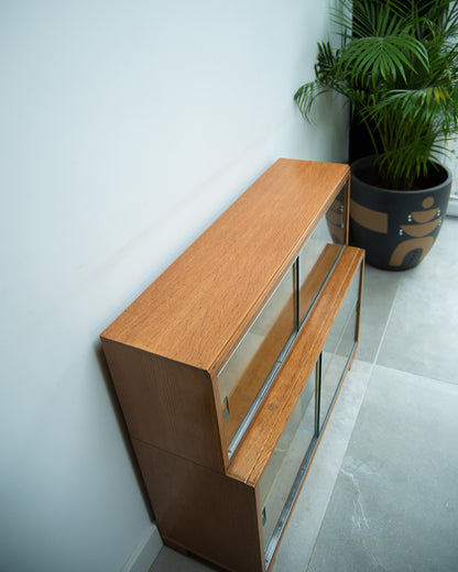 Minty Oak Stacking Bookcase (Glass Doors)