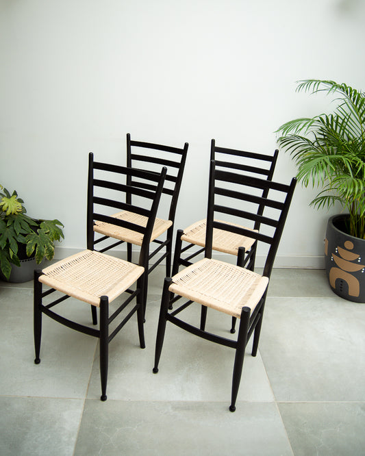 Vintage Ebonised Dining Chairs