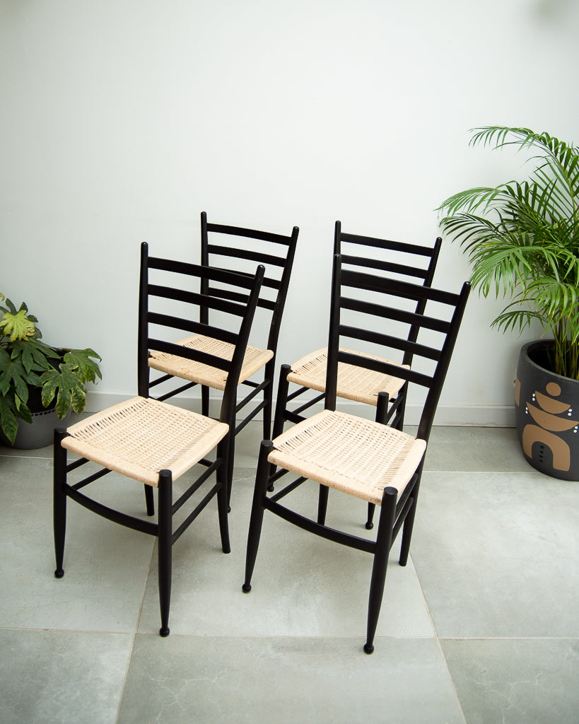 Vintage Ebonised Dining Chairs