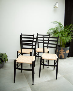 Vintage Ebonised Dining Chairs